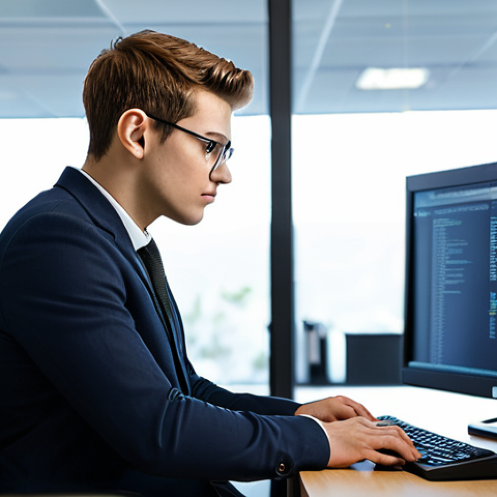 Junior Security Engineer**
A young, professional-looking cybersecurity engineer, fully clothed in appropriate business casual attire, working at a computer in a modern office environment. The engineer is analyzing security logs. The scene is well-lit and depicts a focused, professional atmosphere. Safe for work, appropriate content, fully clothed, professional. Perfect anatomy, correct proportions, natural pose, well-formed hands, proper finger count, natural body proportions. High quality, detailed, realistic.
**