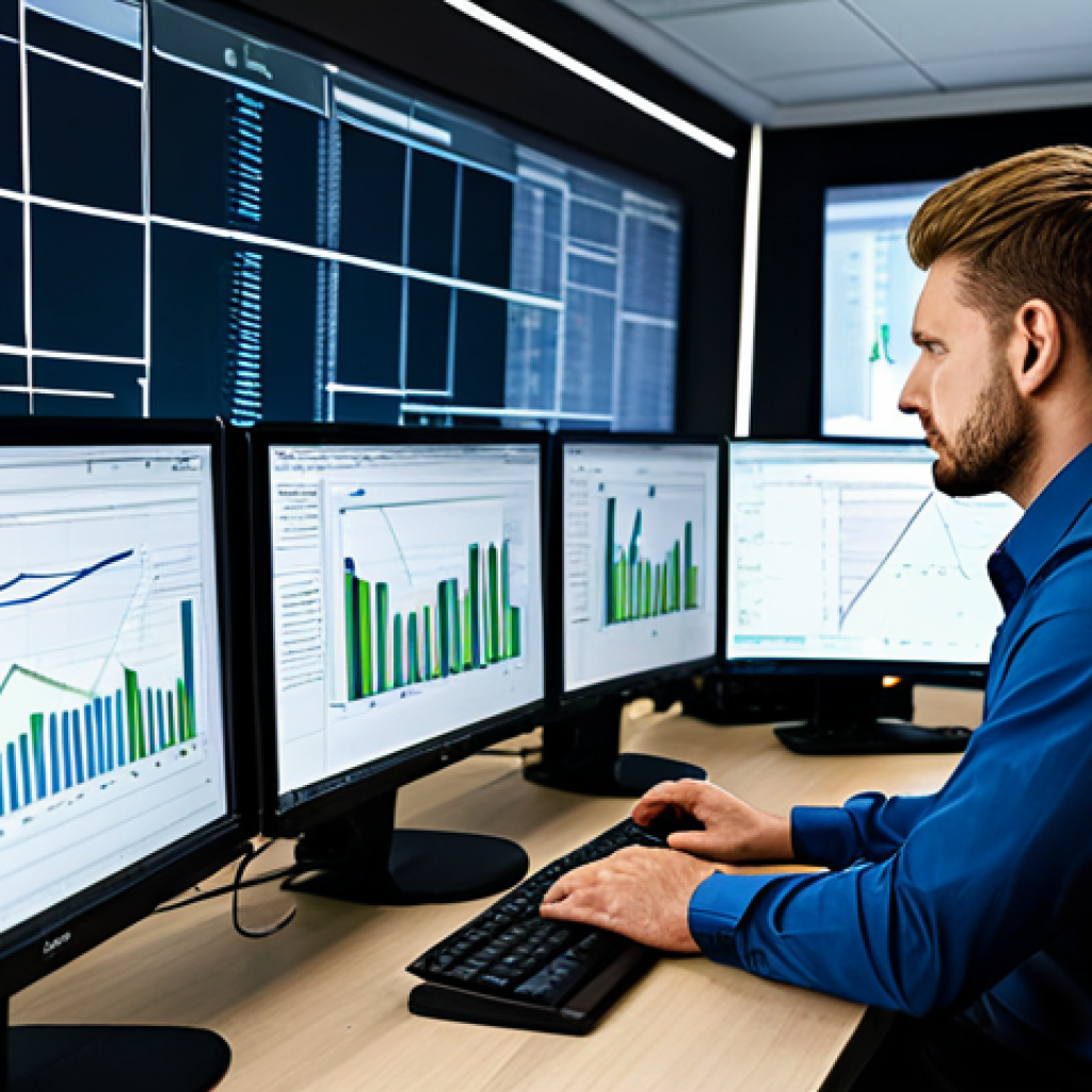 정보보안 실무에서 발생한 보안 사고 대응 일지 - Network Traffic Analysis**
A cybersecurity analyst at a workstation, reviewing network traffic grap...