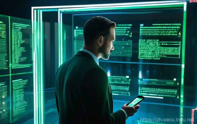 정보보안 실무와 최신 보안 트렌드의 연계성 - **Prompt:** "A realistic, dynamic shot of a young adult woman (mid-20s, East Asian, wearing stylish ...